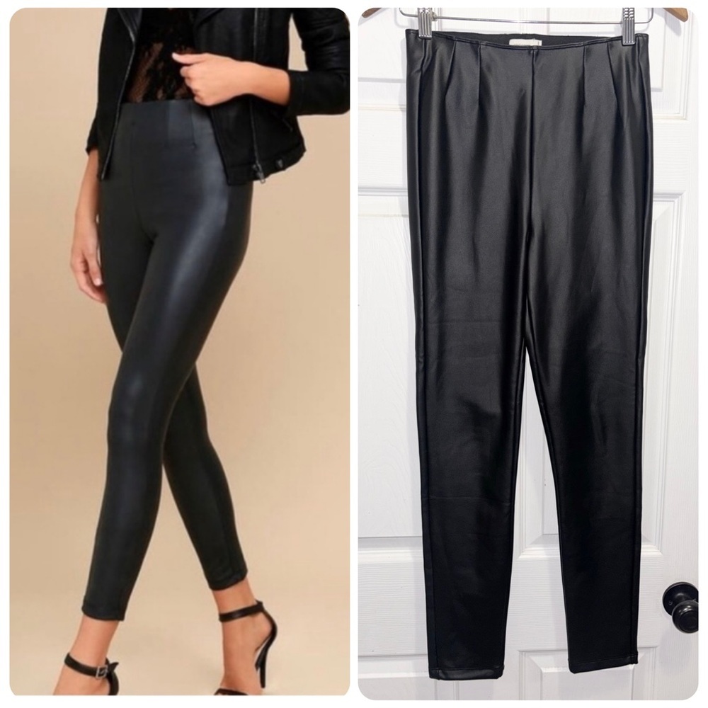 Gentle Fawn Donovan High Waist Black Faux Leather Vegan Legging Pants Size Small